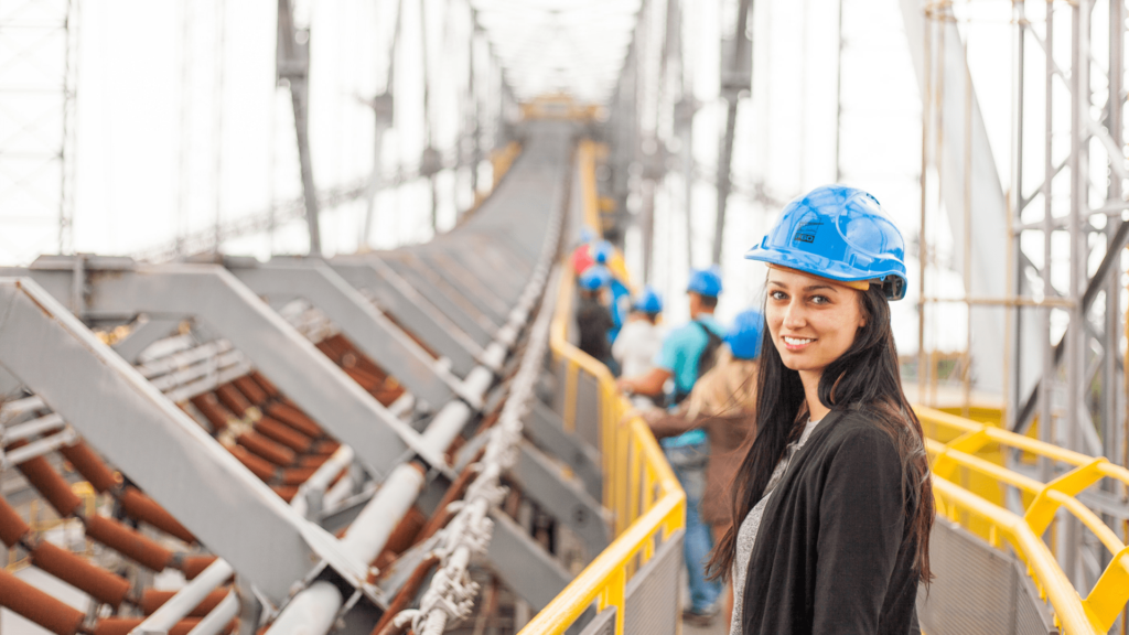 Female Worker on Bridge
